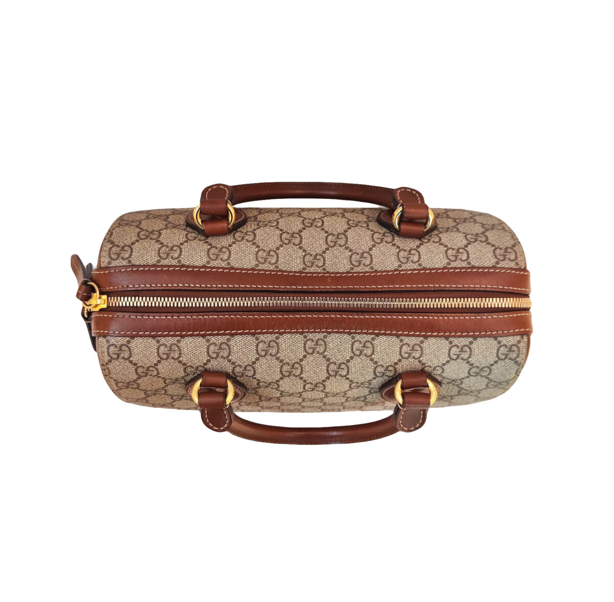 BEIGE BROWN GUCCISSIMA LEATHER SMALL BOSTON BAG