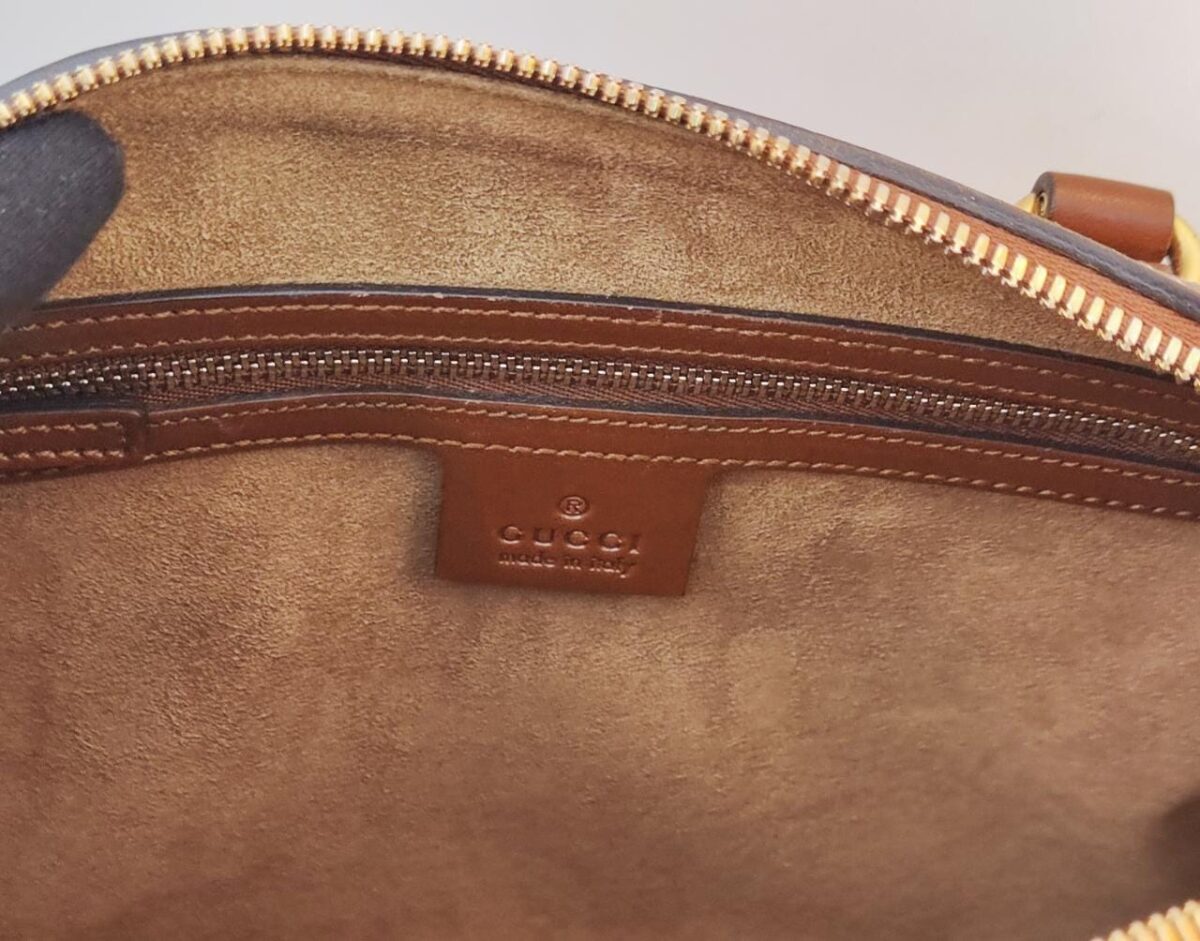 BEIGE BROWN GUCCISSIMA LEATHER SMALL BOSTON BAG