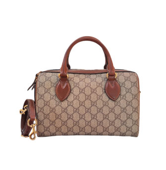 BEIGE BROWN GUCCISSIMA LEATHER SMALL BOSTON BAG