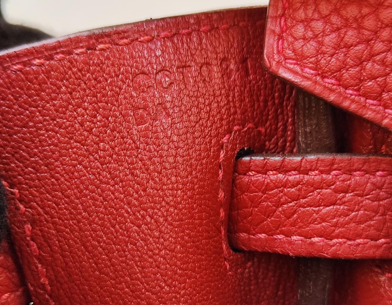 Hermes Birkin Size 25 Ruby Togo Leather