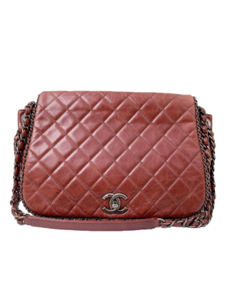 MAROON FLAP CHAIN AROUND SHOULDER BAG