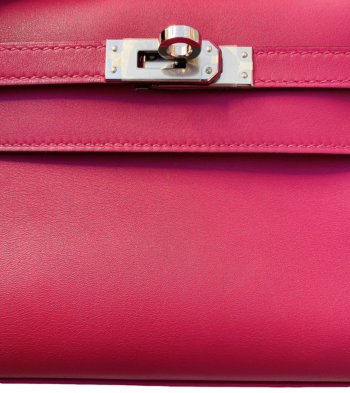 Kelly Pochette Rose Pourpre Swift Palladium Plated Hardware C Stamp