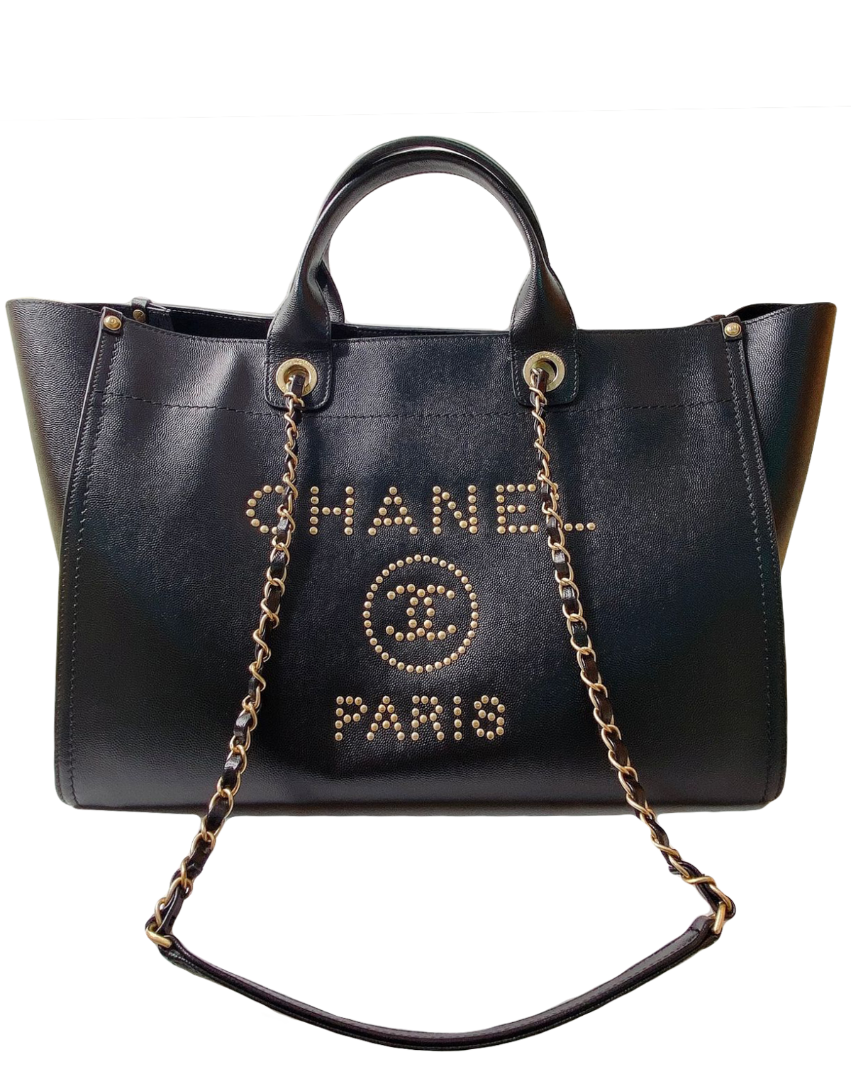 BLACK CC DEAUVILLE STUDDED BAG