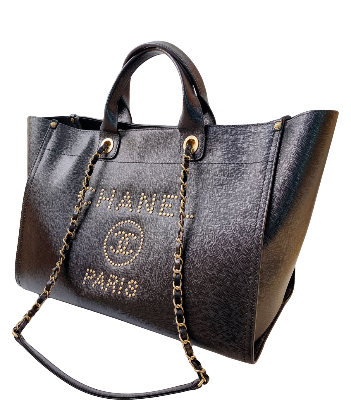 BLACK CC DEAUVILLE STUDDED BAG
