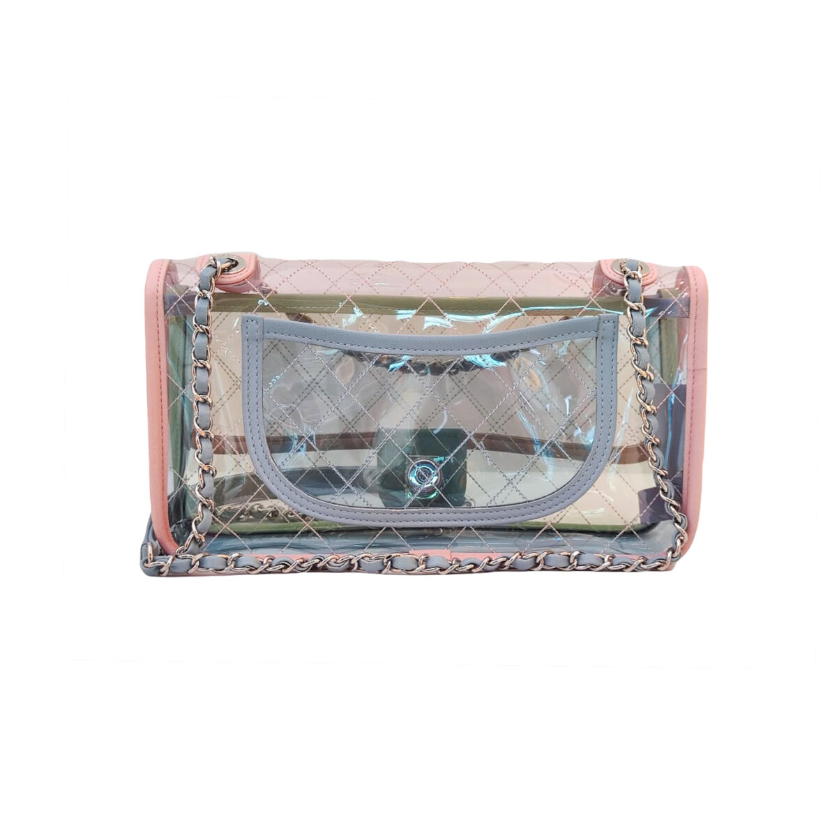 SMALL COCO SPLASH FLAP BAG WITH QUILTED PVC