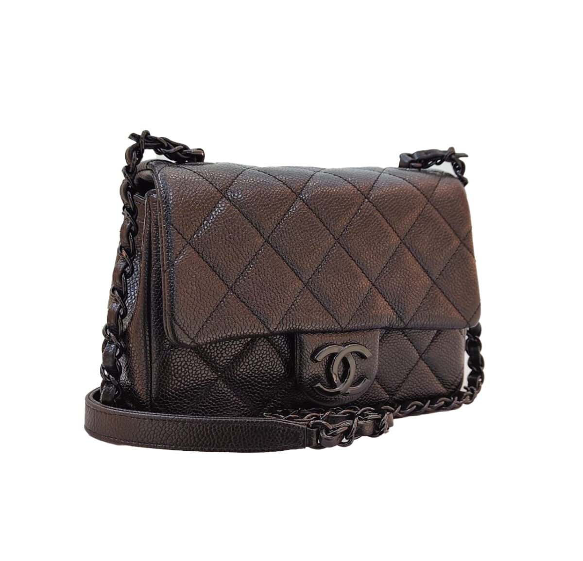 INCOGNITO MINI SQUARE BLACK FLAP BAG