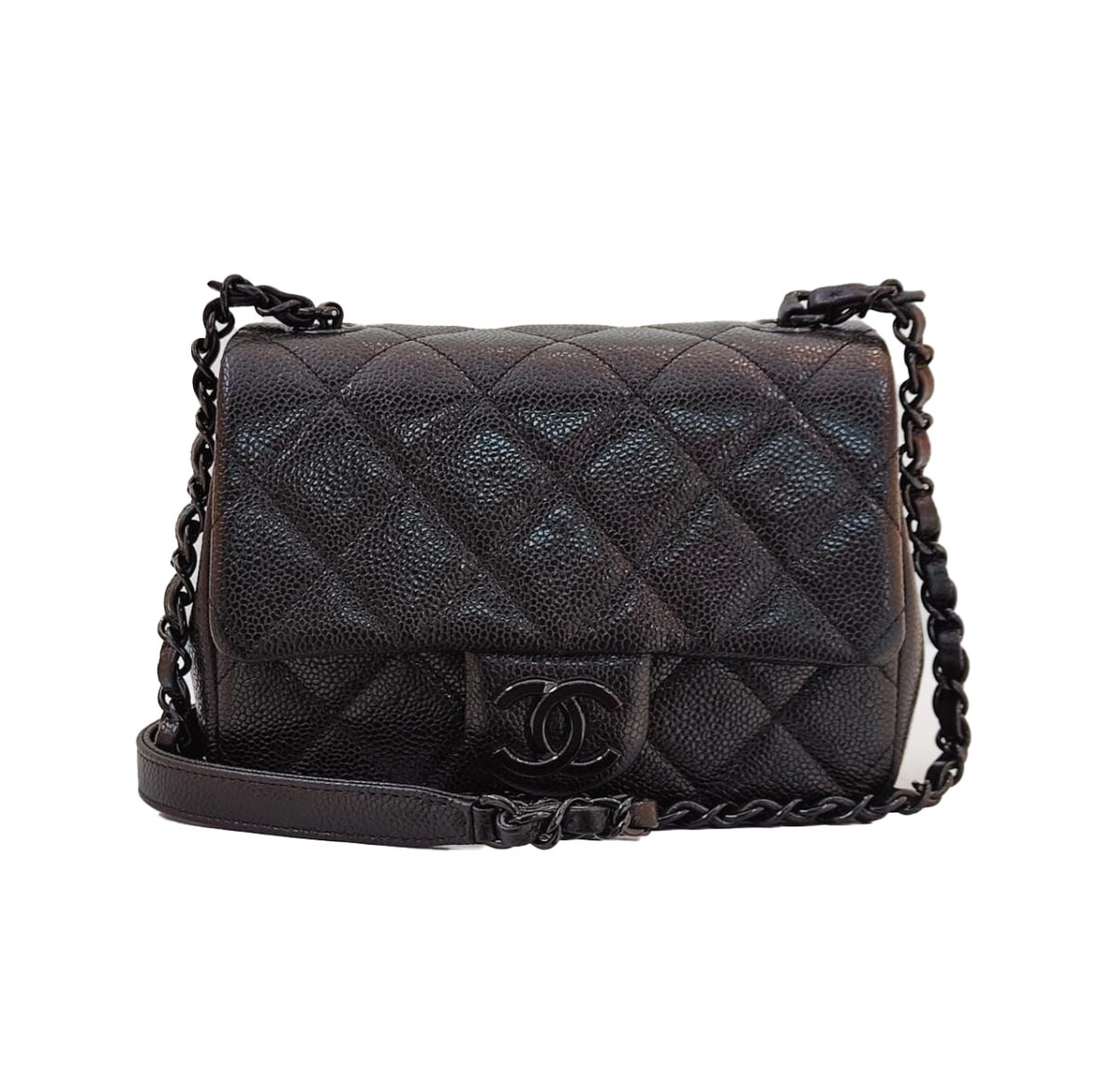 INCOGNITO MINI SQUARE BLACK FLAP BAG