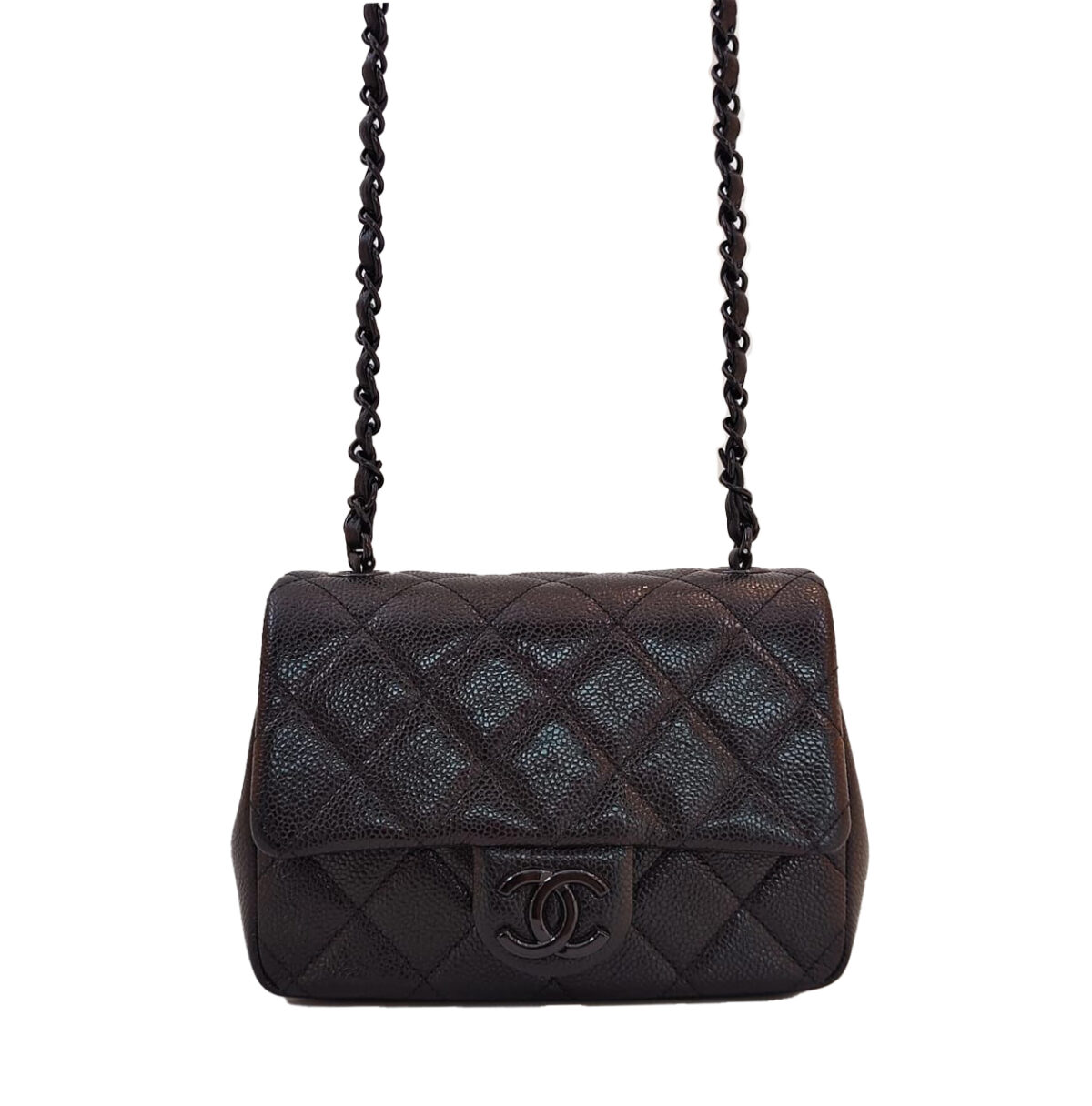 INCOGNITO MINI SQUARE BLACK FLAP BAG
