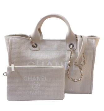 WHITE RAFFIA SMALL DEAUVILLE TOTE BAG GT5XPGG5