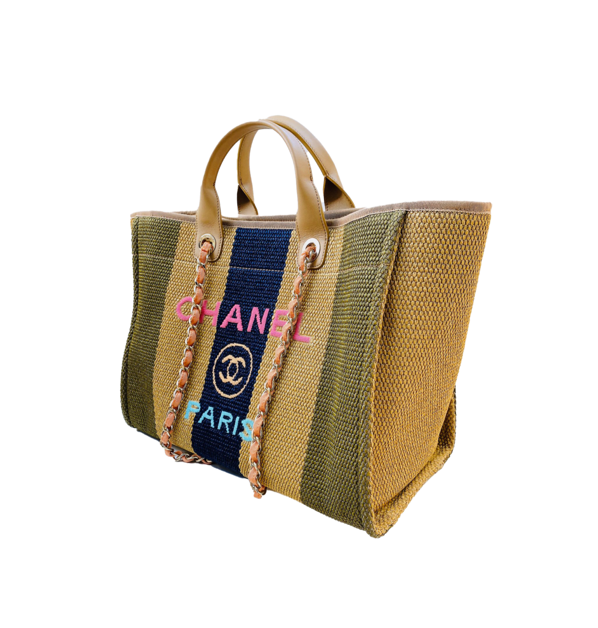 DEAUVILLE  TOTE STRIPED VISCOSE CANVAS