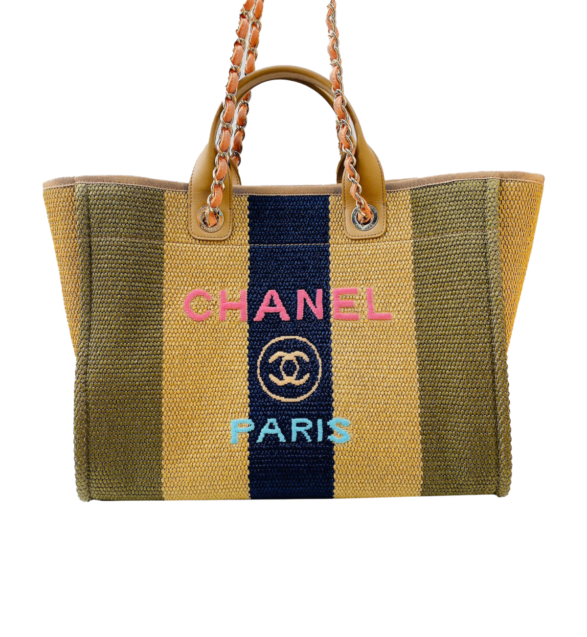 DEAUVILLE  TOTE STRIPED VISCOSE CANVAS