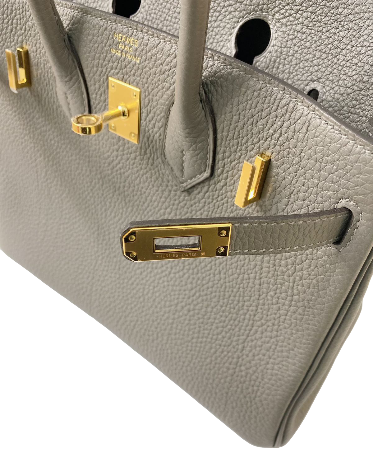 GRIS MEYER BIRKIN 25 TOGO LEATHERGOLD HARDWARE - styleforless