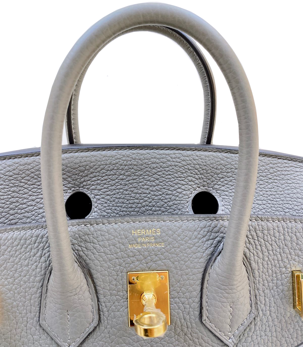 Hermes Birkin bag 25 Gris mouette Togo leather Gold hardware