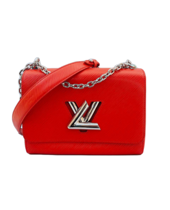 RED EPI LEATHER TWIST MM SHOULDER BAG