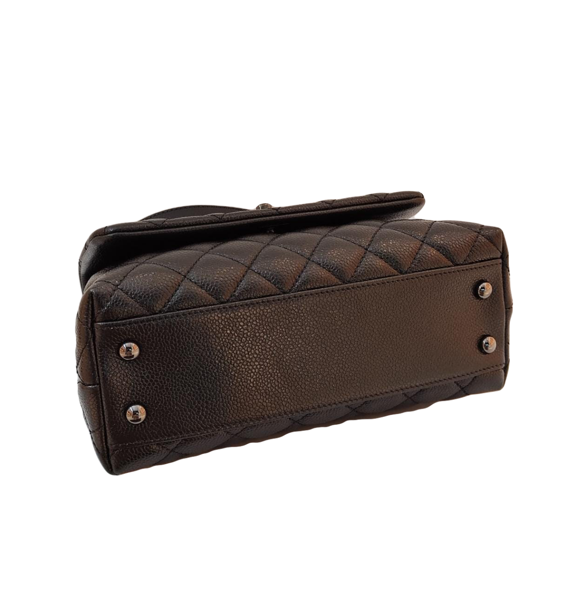 CHANEL SO BLACK CAVIAR LEATHER SMALL COCO TOP HANDLE BAG