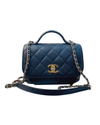 BLACK QUILTED CAVIAR LEATHER SMALL BUSINESS AFFINITY BAG