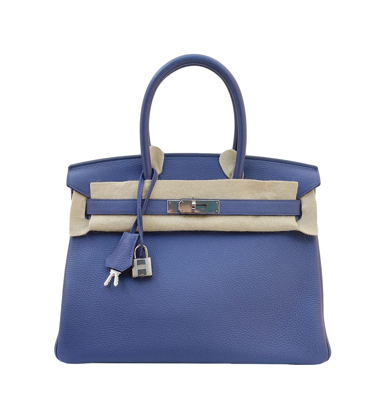 BLEU BRIGHTON BIRKIN 30 TOGO LEATHER PALLADIUM HARDWARE - styleforless