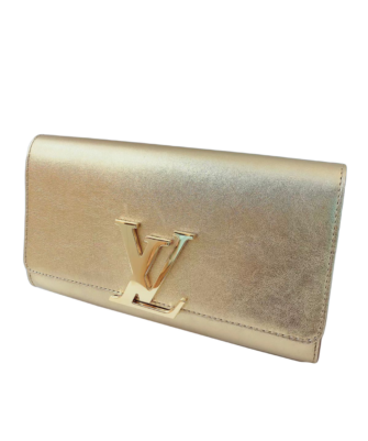 GOLD LEATHER LOUISE CLUTCH