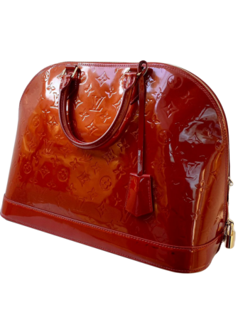 RED MONOGRAM VERNIS ALMA GM BAG