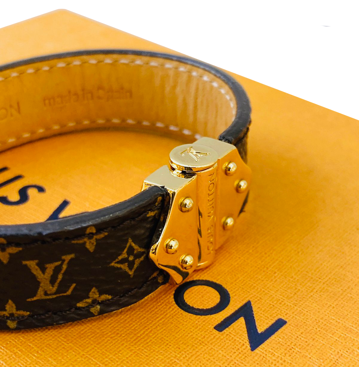Louis Vuitton, Jewelry, Louis Vuitton Spirit Nano Monogram Bracelet  Monogram Canvas With Metal Brown