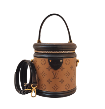 BROWN REVERSE MONOGRAM CANVAS CANNES 2 WAY HANDBAG