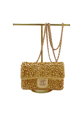 GOLD LEATHER PEARL LIMITED EDITION WALLET ON CHAIN