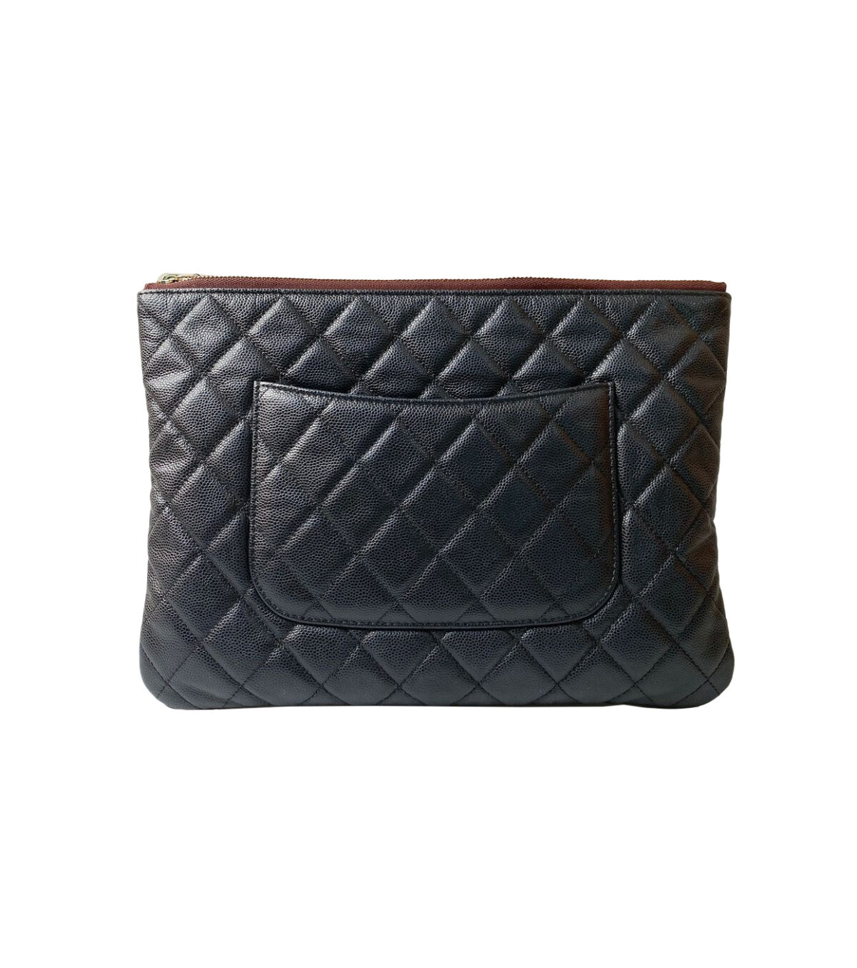 BLACK CAVIAR LEATHER MEDIUM O CASE POUCH