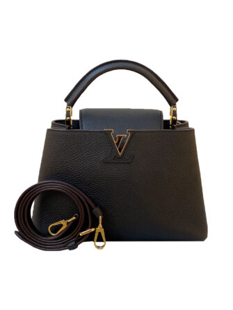 BLACK TAURILLON LEATHER CLASSIC CAPUCINES BB HANDBAG