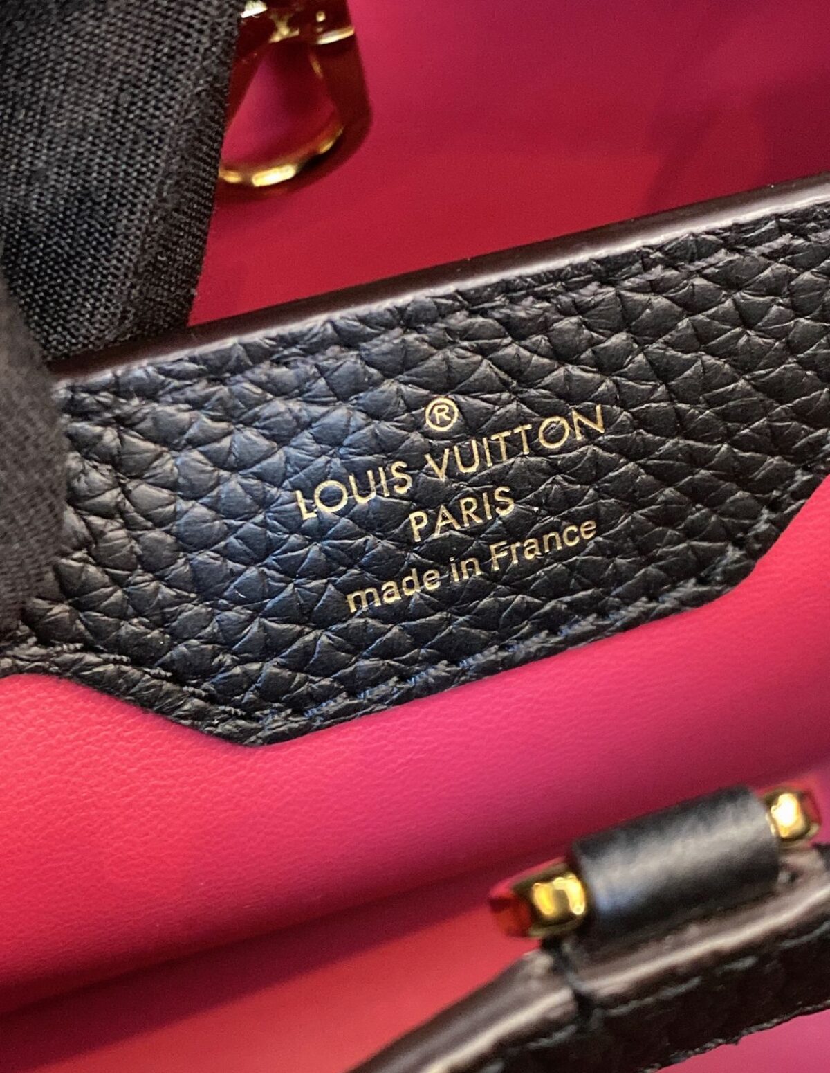 BLACK TAURILLON LEATHER CLASSIC CAPUCINES BB HANDBAG