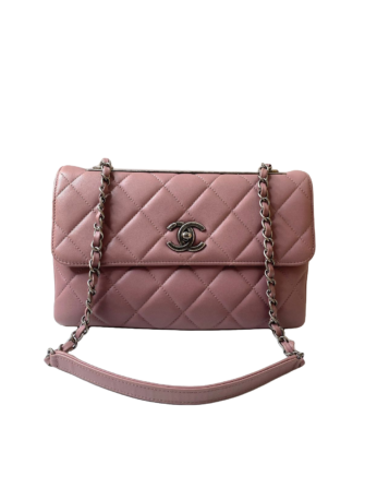 PINK LAMBSKIN SMALL TRENDY CC FLAP BAG