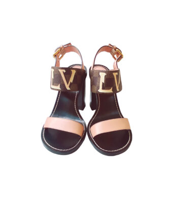 DAMIER EBENE CANVAS & PINK LEATHER PASSENGER SANDALS