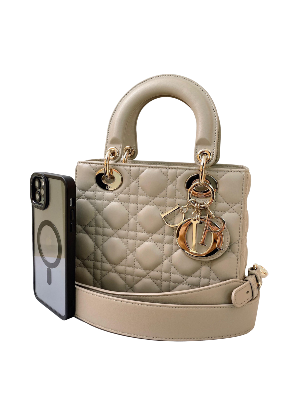 SAND CANNAGE LAMBSKIN LEATHER SMALL LADY ABCDIOR BAG