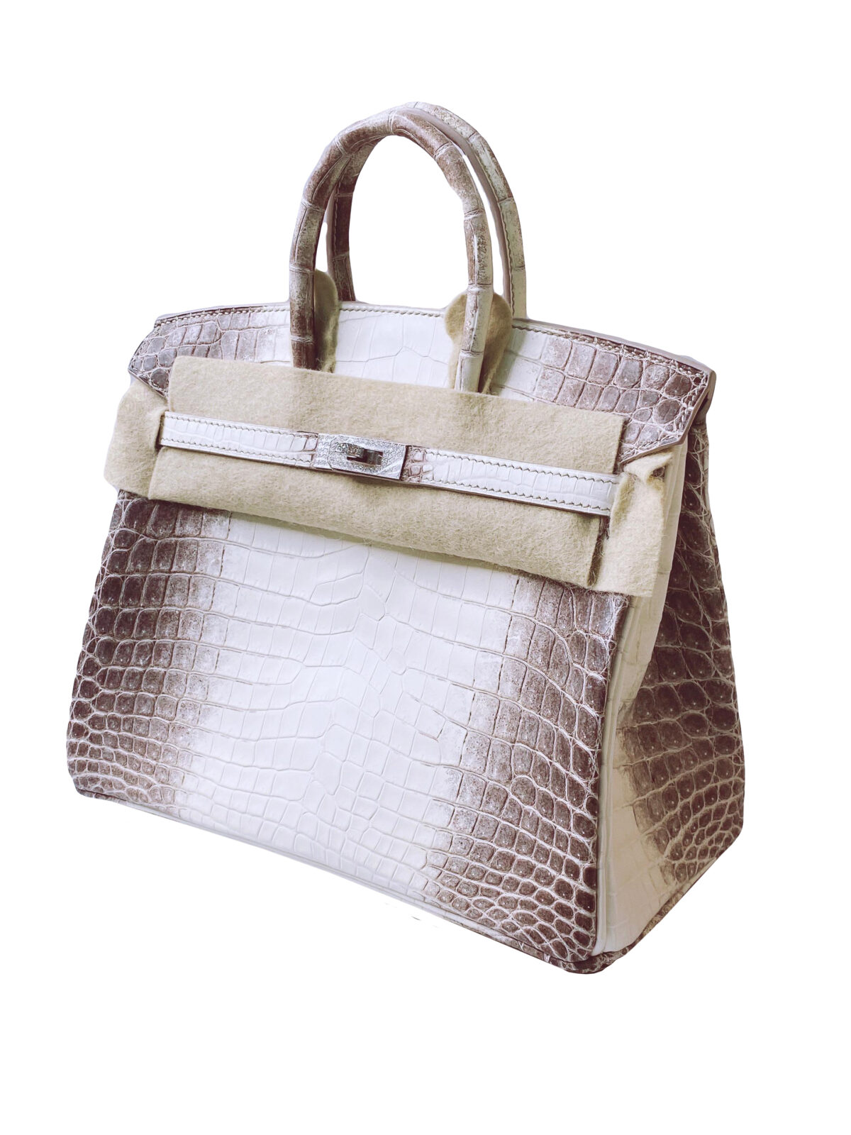 BIRKIN 25 HIMALAYA NILOTICUS CROCODILE 18K WHITE GOLD AND DIAMOND ENCRUSTED HARDWARE