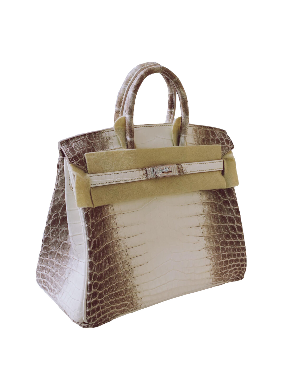BIRKIN 25 HIMALAYA NILOTICUS CROCODILE 18K WHITE GOLD AND DIAMOND ENCRUSTED HARDWARE