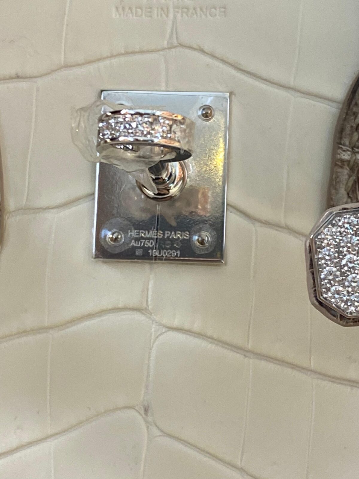 BIRKIN 25 HIMALAYA NILOTICUS CROCODILE 18K WHITE GOLD AND DIAMOND ENCRUSTED HARDWARE