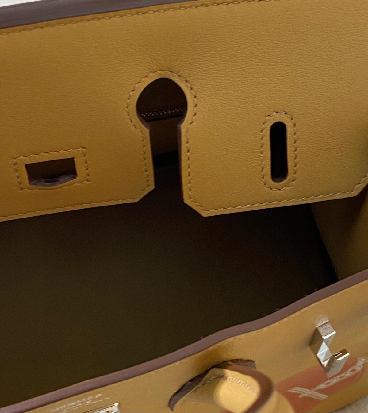 IN AND OUT BIRKIN 25 BISCUIT PRINTED SWIFT PALLADIUM HARDWARE