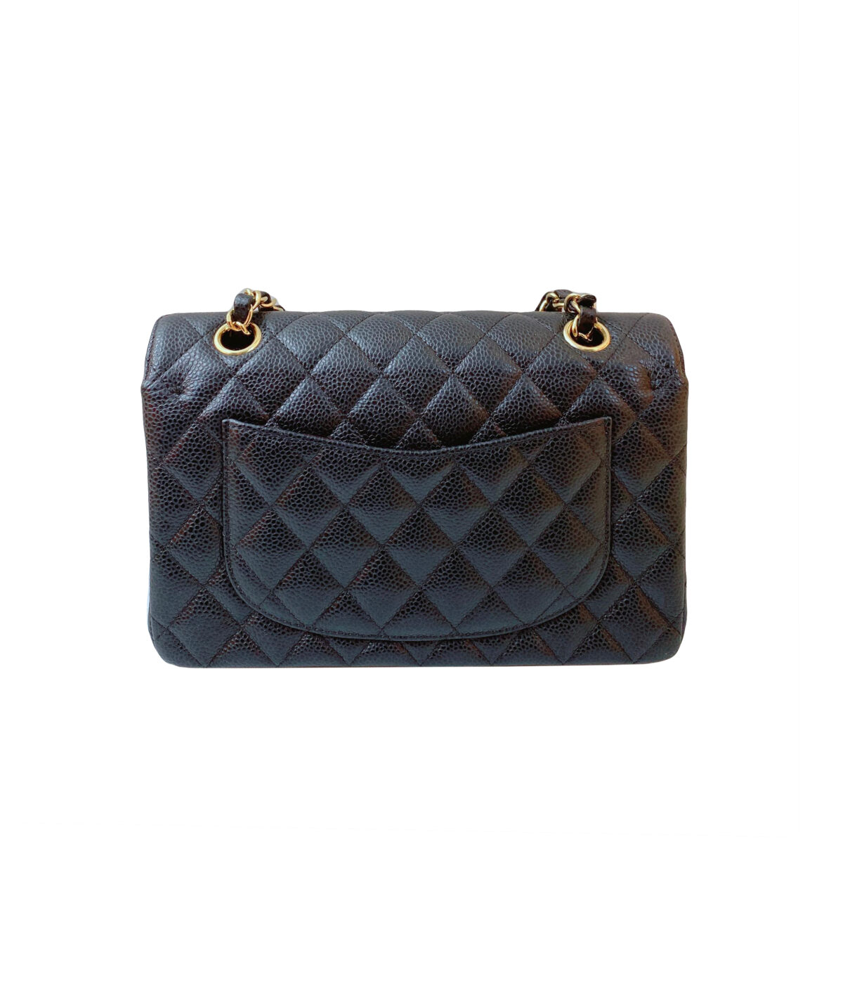 BLACK CAVIAR LEATHER SMALL CLASSIC DOUBLE FLAP HANDBAG