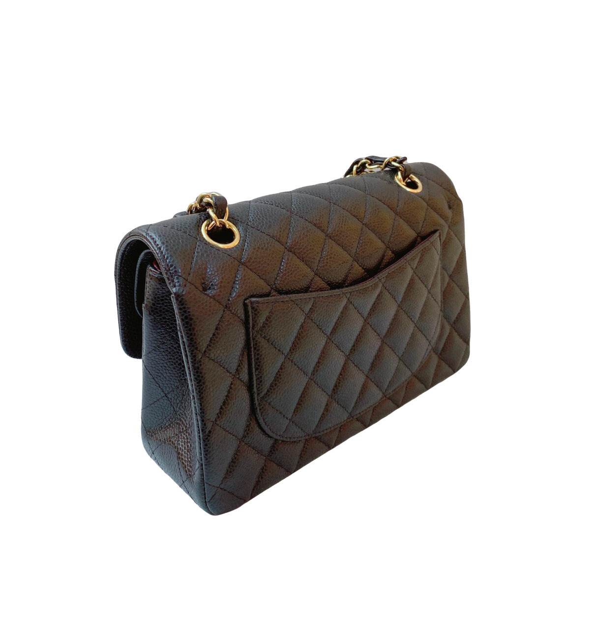 BLACK CAVIAR LEATHER SMALL CLASSIC DOUBLE FLAP HANDBAG