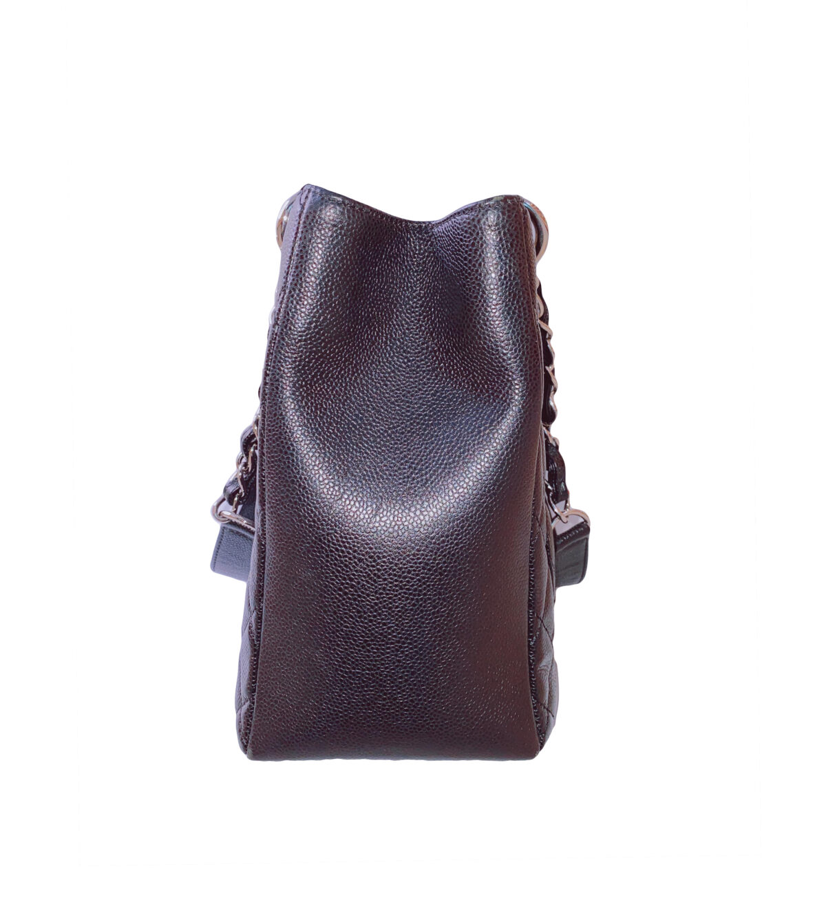 BLACK CAVIAR LEATHER GRAND SHOPPING TOTE BAG