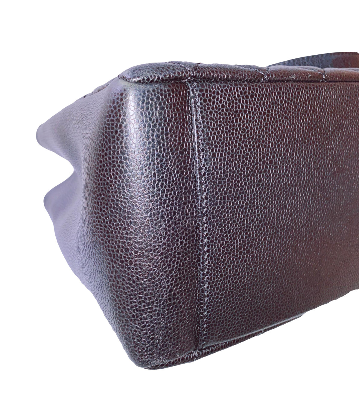 BLACK CAVIAR LEATHER GRAND SHOPPING TOTE BAG