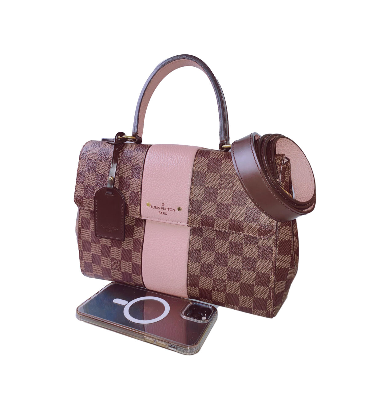 MAGNOLIA DAMIER EBENE CANVAS AND LEATHER BOND STREE BAG