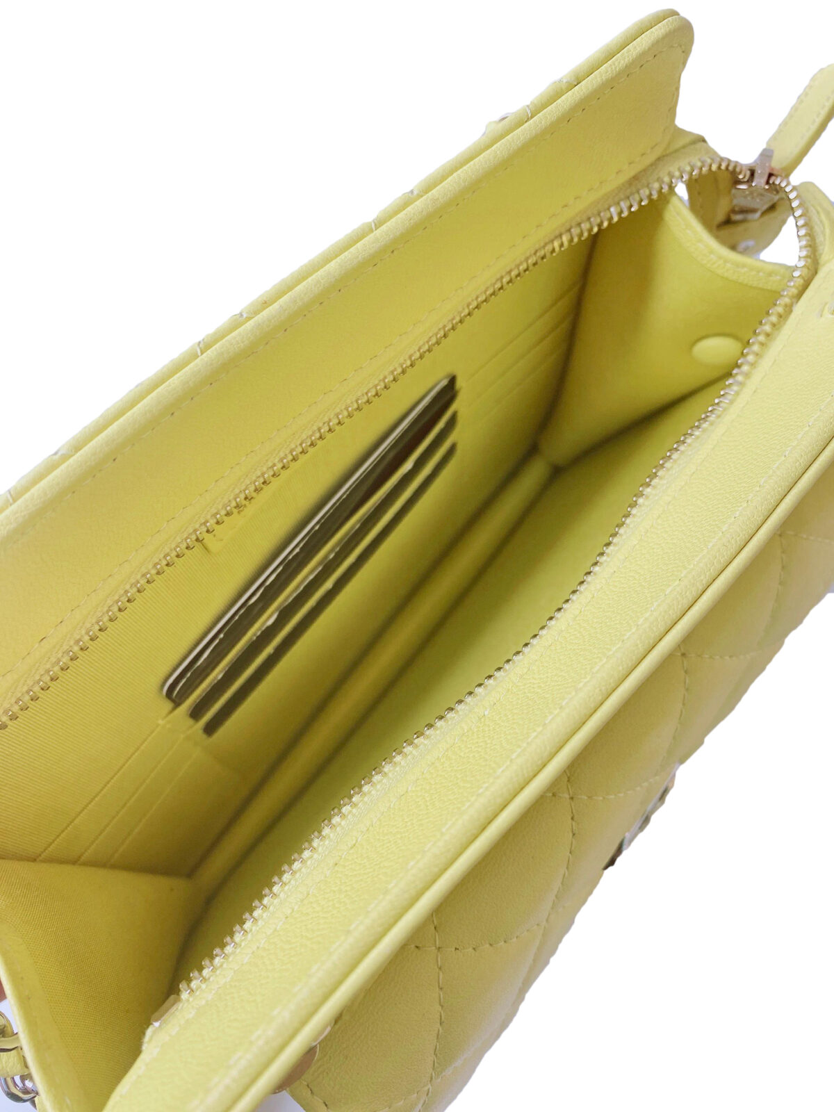 LIME YELLOW CLUTCH WITH CHAIN FRONT POCKET BAG
