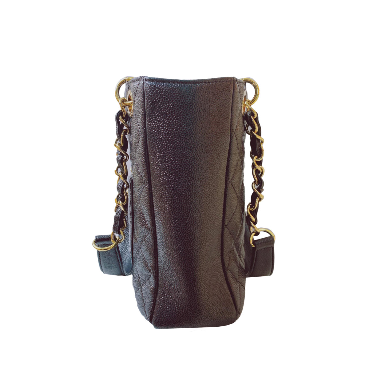 BLACK CAVIAR LEATHER PETITE SHOPPER BAG