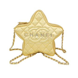 METALLIC GOLD LAMBSKIN STAR BAG GOLD HARDWARE