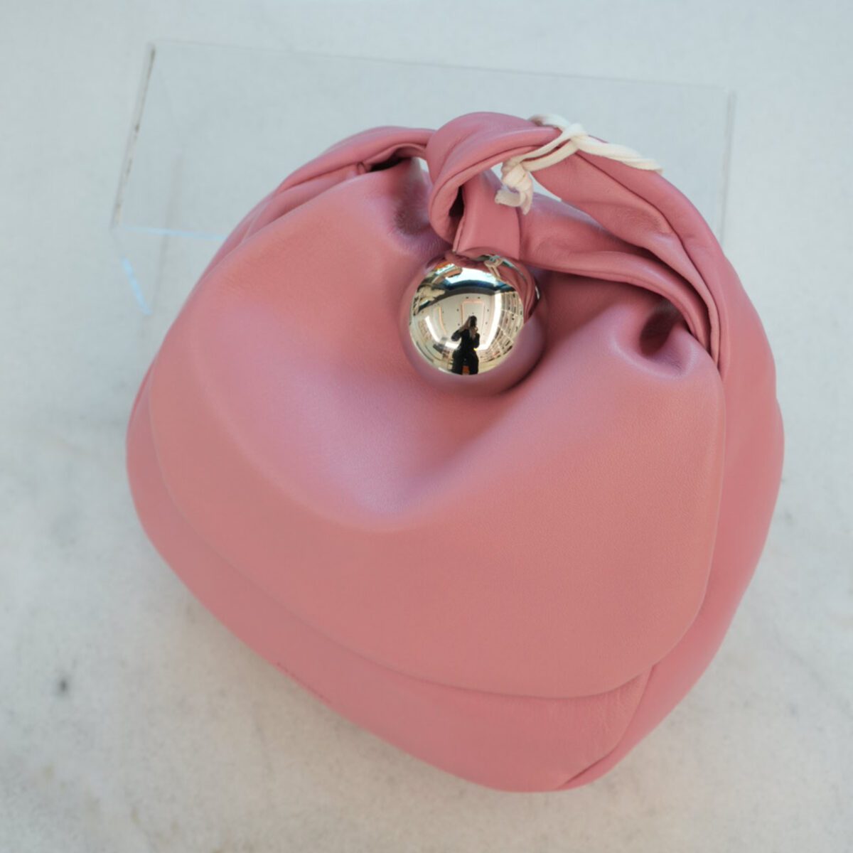 PINK SPHERE LEATHER SHOULDER BAG