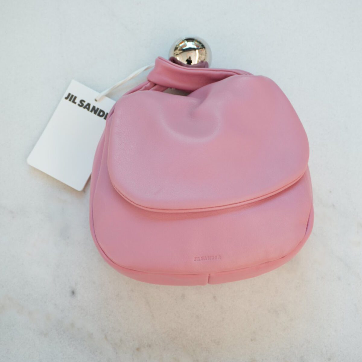 PINK SPHERE LEATHER SHOULDER BAG