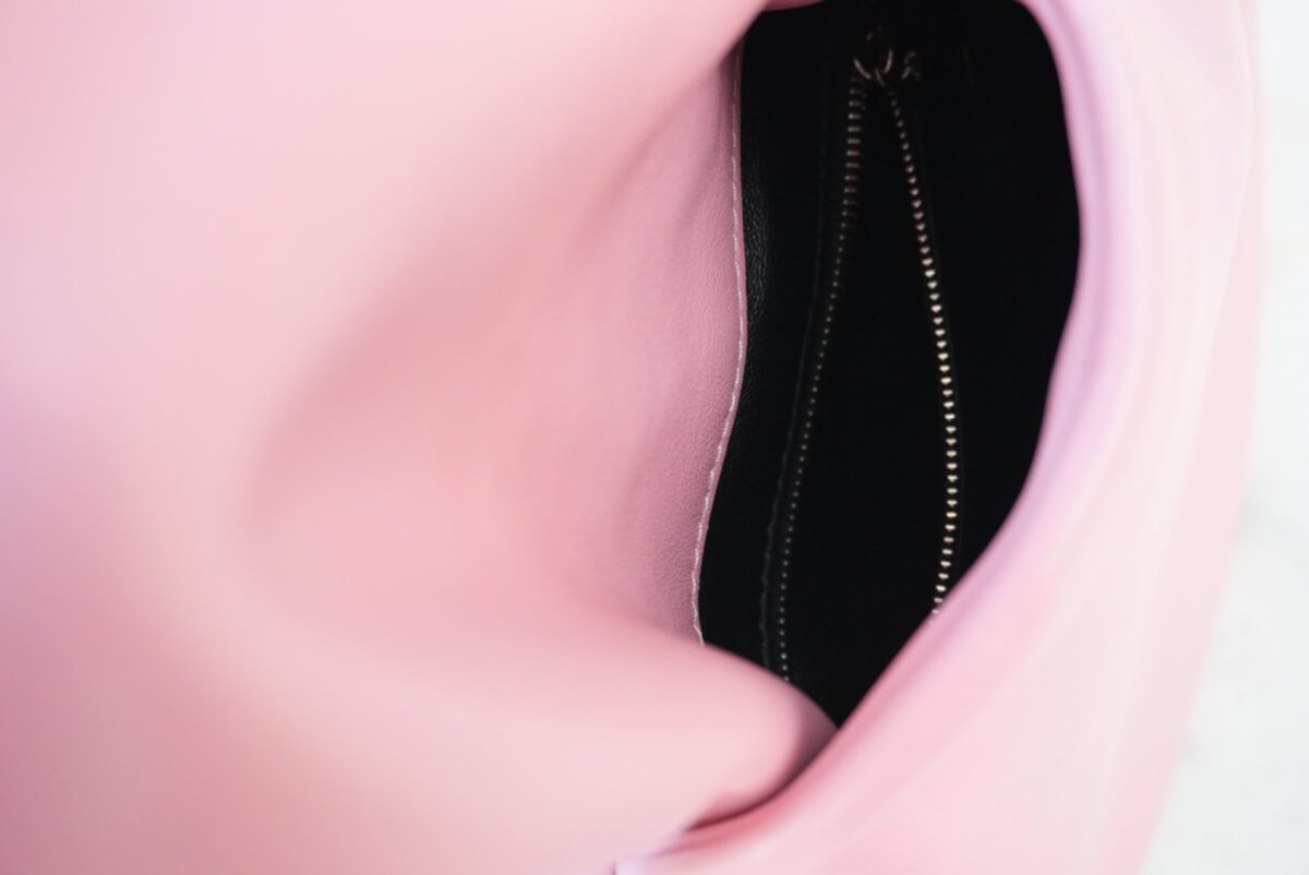 PINK SPHERE LEATHER SHOULDER BAG