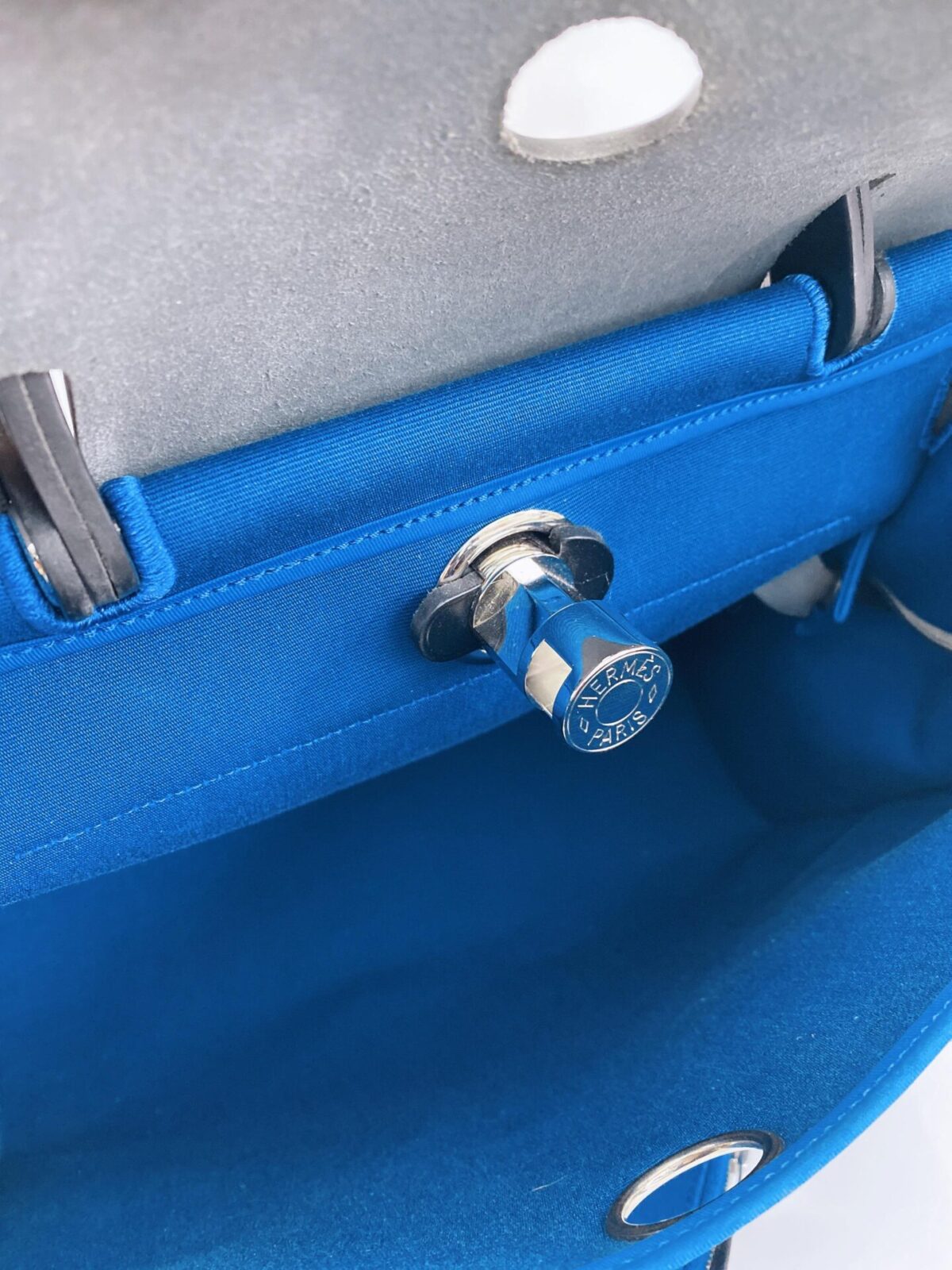 BLUE/BLACK CANVAS AND LEATHER HERBAG ZIP 31 BAG