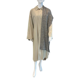 CREAM MULTI HYBRID CAR LONG OVERSIZE TRENCH COAT