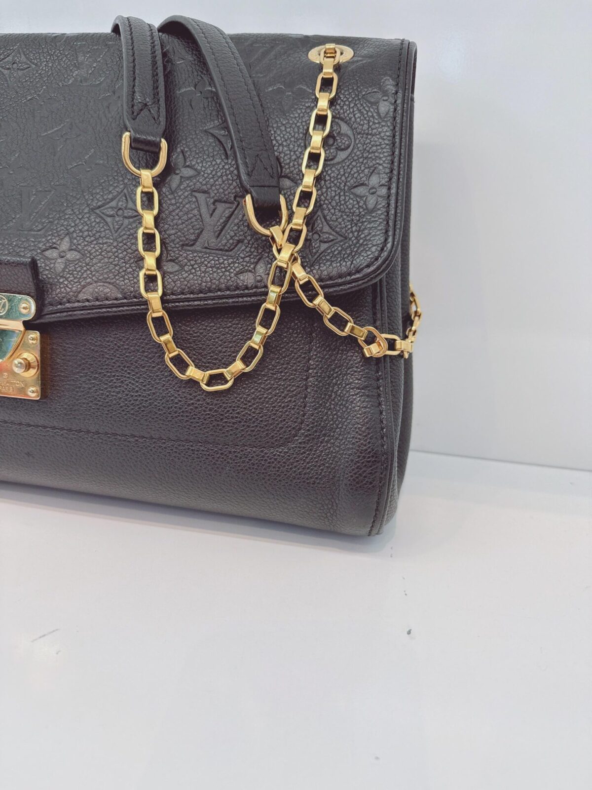 BLACK MONOGRAM EMPREINTE LEATHER MM ST GERMAIN BAG